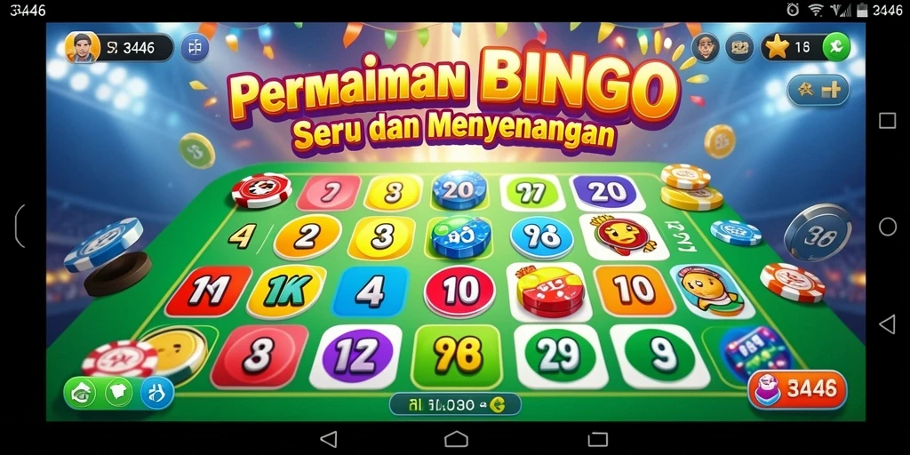 Screenshot gameplay Bingo yang penuh warna dan menarik.