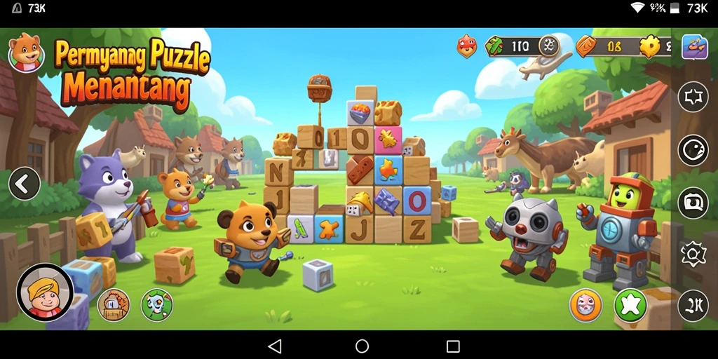 Tampilan gameplay seru dalam permainan Puzzle 73K.