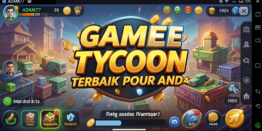 Screenshot gameplay ADAM77 menampilkan suasana membangun bisnis Tycoon.