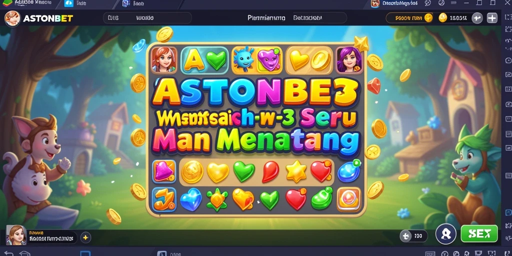 Screenshot gameplay ASTONBET dengan aksi mencocokkan item.