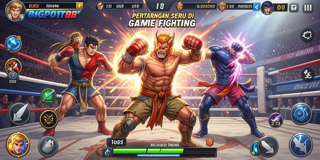 Tangkapan layar gameplay BIGPOT88 dengan pertarungan yang mendebarkan.