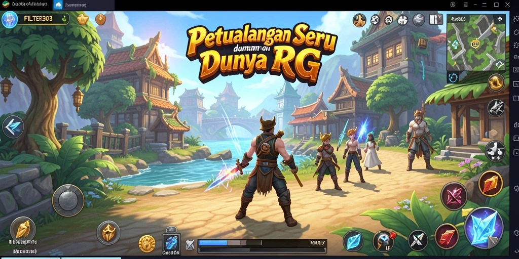 Tangkapan layar dari gameplay RPG FILTER303 yang menawan.