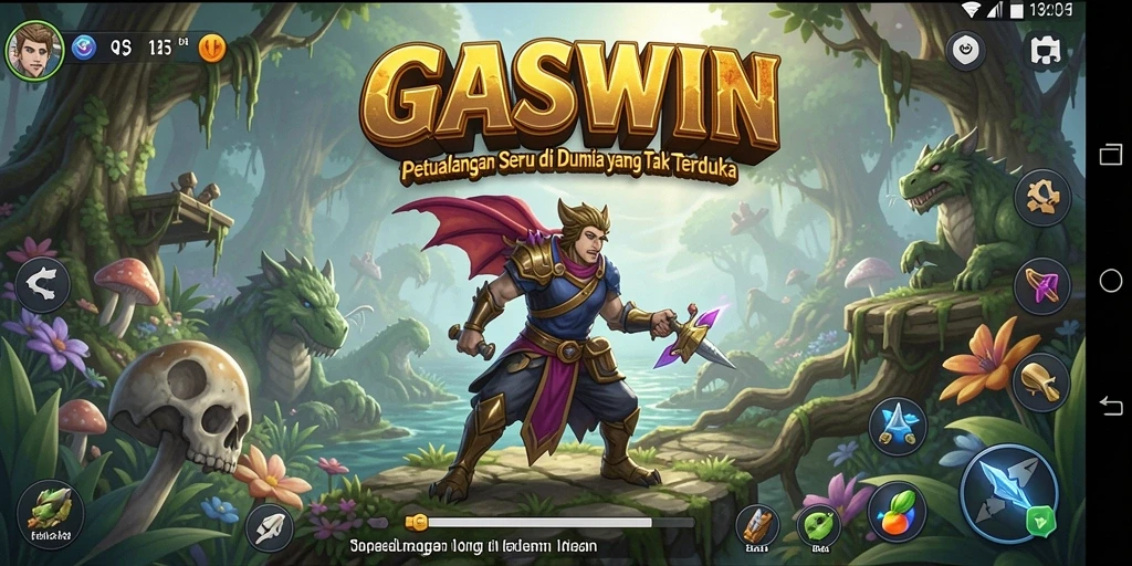 Tampilan gameplay GASWIN yang memukau dalam petualangan seru.