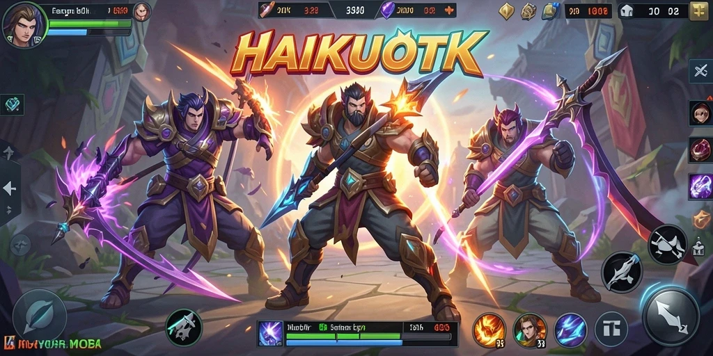 Tampilan menarik dari gameplay HAIKUOTK dalam pertempuran MOBA.