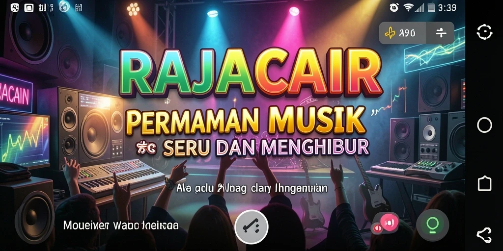 Screenshot gameplay RAJACAIR dengan tantangan musik yang seru.