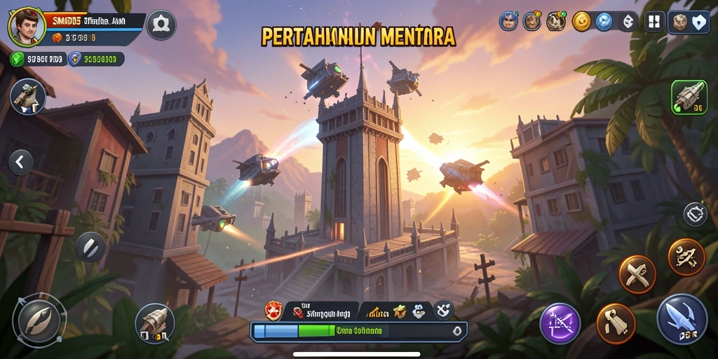 Tampilan gameplay menarik dari SM605 dalam Tower Defense.