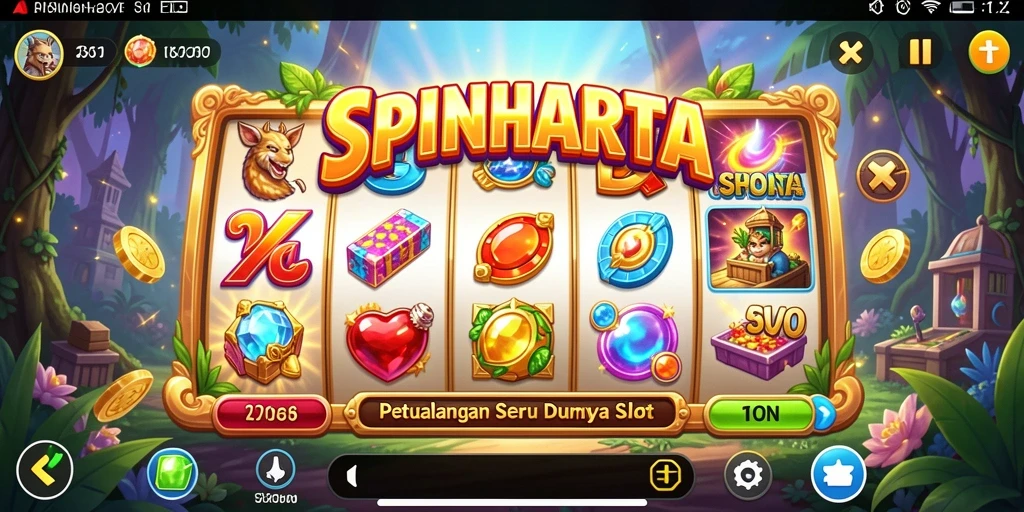 Tampilan menarik dari gameplay SPINHARTA yang penuh warna.